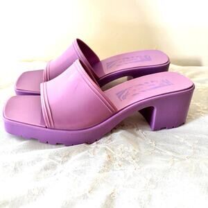 Berksha purple platform sandal 1970s lavender heel‎ 36